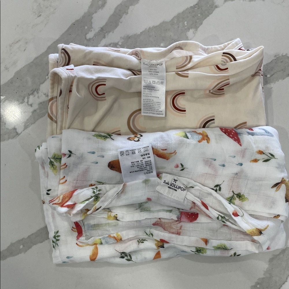 Loulou Lollipop Kids' Rainbow and Animal Print Blanket Set